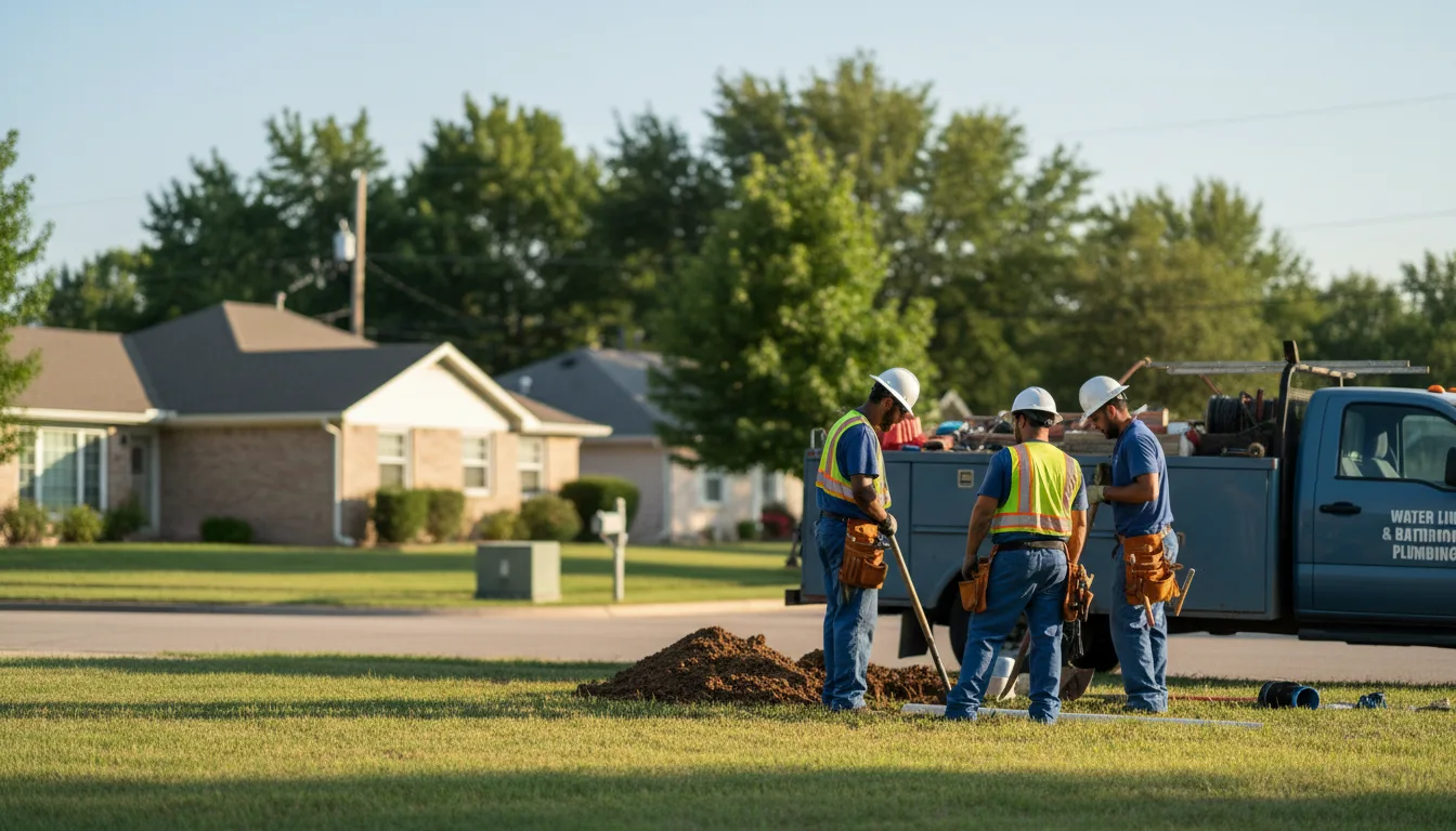 Residential water line and bathroom plumbing service in Geronimo, OK
